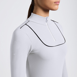 High Quality 4way Stretch Horse Riding Equestrian Shirt Top <b>Base</b> <b>Layer</b> Competition Show Shirt Polo in Soft Feel Technical Fabric - Product Image 4