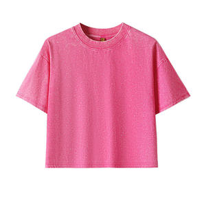 New Custom Casual Solid Color Loose Knit Oversized Thick Eco-Friendly <b>Digital</b> Print Blank Unisex T-Shirt - Product Image 2