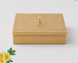 Modern Iron Spice Organizer <b>Box</b> with Engraved Lid Multipurpose Kitchen Storage Container for Spices Square Iron Masala Dabba - Product Image 5