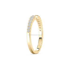 Bague de fiançailles minimaliste pour femme en or jaune massif 14 carats avec diamant naturel taille brillant de 0,25 ct, idéale pour un anniversaire de mariage - Product Image 2