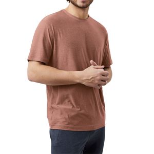 T-shirt personnalisé en gros pour hommes, imprimé, en coton marron, col rond, manches courtes, décontracté, doux, respirant, léger, streetwear d'été - Product Image 4