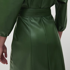 Women's Vintage Natural Straight OEM Service Best Selling Women's Genuine Leather Dress For Women Fashion Party Wear - Product Image 5