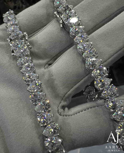 925 Silver Gold Plated Moissanite Hip Hop Tennis Bracelet Round Brilliant Cut Claw <b>Set</b> Iced Chain <b>Bangle</b> for Wedding Party Gift - Product Image 3