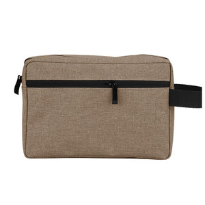 High Quality Custom Gray Portable Travel Make up Pouch Toiletry Bags Personal <b>Hanging</b> Makeup Organizer Cosmetic Bag with logo - Product Image 6