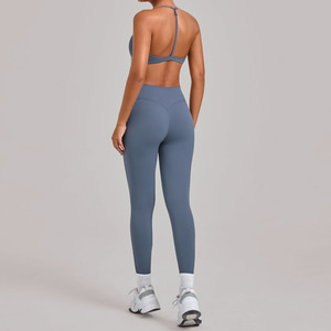 "2026 Women's Seamless Yoga Set 2 Piece Quick Dry Breathable Sports Bra High Waist <b>Butt</b> <b>Lift</b> <b>Leggings</b> Fitness Wear OEM ODM" - Product Image 3