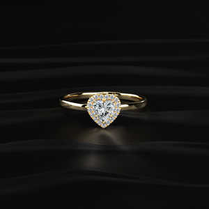 Anillo de Moissanita con Corte en Forma de Corazón, Plata de Ley 925, Oro de 10k, 14k, 18k, Platino, Amarillo, Rosa, Blanco, 1.00 Quilates, Incoloro, Hecho a Mano - Product Image 1