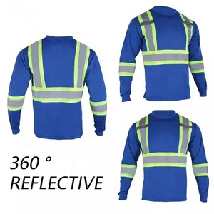 Camisa de Seguridad de Alta Visibilidad para Hombre, Reflectante, con Rayas, Manga Larga, Ropa de Trabajo Transpirable de Secado Rápido, Uniforme OEM 2026 - Product Image 2