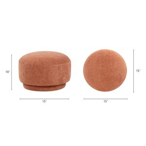Repose-pieds en peluche Fuji 15'' en forme de champignon, couleur orange épices - Product Image 6