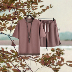 Conjunto de Pantalones Cortos de Algodón Unisex Cómodos y Transpirables con Logotipo Personalizado, Nueva Llegada, Conjunto Deportivo Corto para Hombre de Talla Grande - Product Image 6