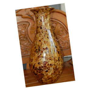 <b>black</b> pen yellow shell mosaic SEASHELL JEWELRY <b>Vases</b> seashell Motive yellow lip pen Size 30cm x 60 cm - Product Image 3