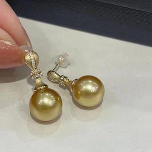 Pendientes Largos de Oro de 14K con Perlas Naturales de Agua Dulce, Serie Temperamento, Venta al Por Mayor del Fabricante - Product Image 2