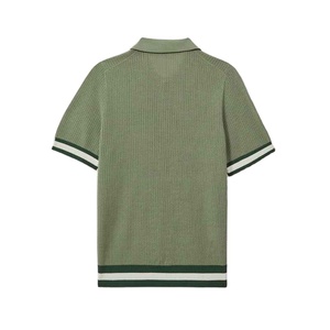 เสื้อเชิ้ตคอสูงแขนสั้นลำลองสำหรับผู้ชาย ผ้าโพลีเอสเตอร์ผสมคอตตอน แห้งเร็ว รับผลิตแบบ OEM พร้อมปักโลโก้ด้านหน้าตามสั่ง - Product Image 3