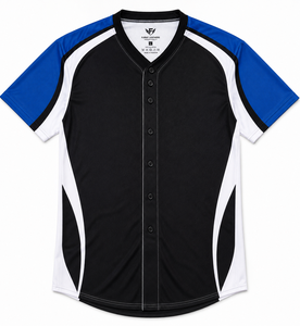 เสื้อเบสบอลแบบสั่งทำพิเศษสำหรับทีม  ผ้าโพลีเอสเตอร์ 100%  โลโก้และชื่อทีมสั่งทำได้ สีดำแดง ระบายเหงื่อได้ดี แขนสั้น - Product Image 2