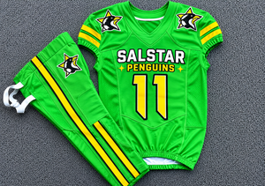 เสื้อฟุตบอลอเมริกัน SALSTAR SPORTS แบบสั่งทำพิเศษ พิมพ์ลายดิจิทัล โพลีเอสเตอร์ 100% 300 กรัม ตัดเย็บไร้รอยต่อ ระบายอากาศได้ดี ใส่ได้ทั้งชายและหญิง ปรับขนาดได้ - Product Image 4