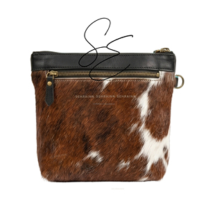Real Leather Crossbody <b>Bag</b> with Real Fur Zipper Closure Bohemian Fashion Nylon Lining Daily Use Purse <b>Mini</b> Shoulder <b>Bag</b> - Product Image 4