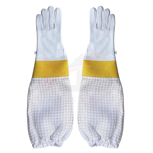 Guantes de apicultor, guantes protectores de cuero de cabra con malla para apicultura, equipo de apicultura, trabajo con abejas y miel - Product Image 2