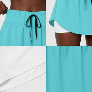Jupe-short athleisure pour femmes, vente en gros, décontractée 2-en-1, OEM, fluide, avec short intégré, en vrac - Product Image 4