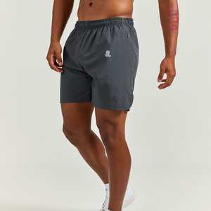 Pantalones Cortos Deportivos Casuales para Hombre, Color Verde Sólido, Cintura Media Elástica, Resistentes al Agua, con Bolsillos, Tela No Tejida - Product Image 3