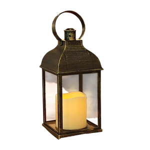 Lanterne suspendue en métal vintage, style fer antique, lanterne de tempête, lampe décorative de ferme, porte-bougie pour la décoration de la maison et du jardin - Product Image 3