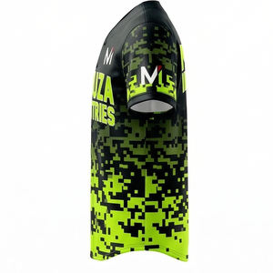 Maillot de baseball personnalisé en gros, camouflage numérique vert néon noir, uniforme d'équipe MALUZA INDUSTRIES - Product Image 4