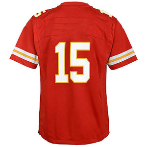 Camiseta de Fútbol Americano Roja con Cuello en V, Número 15, Manga Corta, Transpirable, de Poliéster, Unisex, para Adultos, Ropa Deportiva - Product Image 2