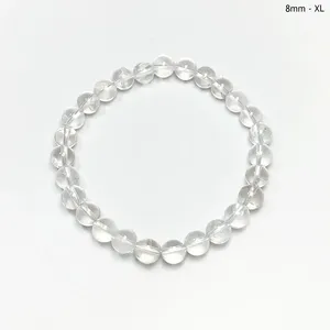Natural Clear Quartz 8mm Round Gemstone <b>Stretch</b> <b>Bracelet</b> Crystal Beaded <b>Bracelet</b> Wholesale Supply - Product Image 2