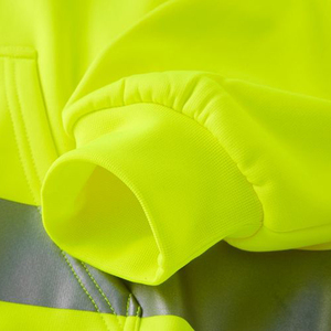 Sudadera con capucha de seguridad unisex transpirable de alta visibilidad con logotipo personalizado, reflectante, con cremallera completa, para detección de agujas, talla OEM - Product Image 2