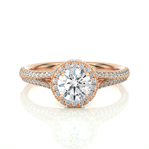 Bague en diamant de laboratoire rond de 1,08 carat sur mesure de qualité supérieure en or massif 18 carats, bijoux de fiançailles et de mariage en diamant pour femmes - Product Image 1