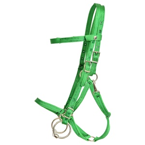 Green Nylon Horse <b>Bridle</b> Adjustable Straps Stainless Steel Hardware Bit Lightweight Customizable Color for Western Riding - Product Image 1