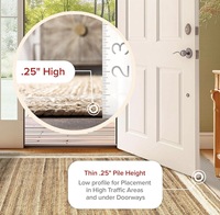 Handmade Natural Jute Solid Color Runner Rug White Border Eco-Friendly Rustic Low Profile Hallway Carpet High Traffic Jute