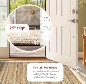 Handmade Natural Jute <b>Runner</b> Rug with White Border – Eco-Friendly Rustic Hallway <b>Carpet</b> - Product Image 3