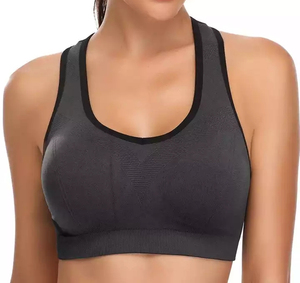 Strappy Back <b>Cross</b> Sports Bra Seamless Padded Gym <b>Top</b> Yoga Bralette High-Impact Activewear Wholesale Breathable Fitness Gear - Product Image 2