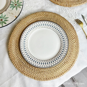 สินค้าขายส่งราคาถูกจากเวียดนาม ผลิตภัณฑ์หวายทำมือ แผ่นรองจานและแก้วน้ำแบบธรรมชาติ สำหรับงานแต่งงานและตกแต่งโต๊ะอาหาร - Product Image 2