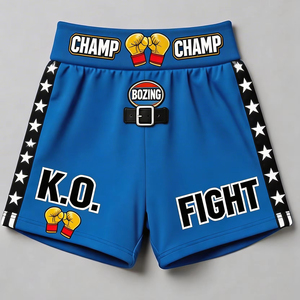Pantalones Cortos de Boxeo de Poliéster, Ajuste Cómodo, Diseño Personalizado por Sublimación, Logotipo Bordado, Transpirables, Talla Personalizada - Product Image 1