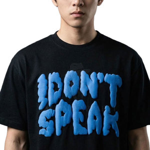 T-shirt streetwear respirant et doux, imprimé en relief, coton premium, graphisme en relief, confortable, mode décontractée pour hommes - Product Image 4