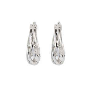 womens 16mm sterling silver 925 hoop <b>earrings</b> bohemian style silver plated polished round loops elegant anniversary gift wire - Product Image 2