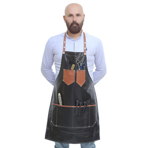 Tablier en cuir élégant pour usage quotidien – Idéal pour barbiers et toilettage d'animaux – Vêtement de travail - Product Image 1
