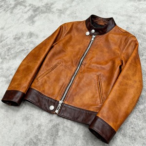 Chaqueta de Cuero Genuino para Hombre, Estilo Motociclista Clásico con Cuello Camisero, Chaqueta de Piel de Vacuno Natural - Product Image 3