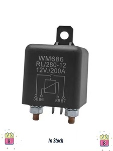 VT686-12VDC 200A High Current DC <b>Relay</b>, 12V 4.8W/2.4W Heavy Duty Automotive <b>Relay</b>, 1H 1A SPST Normally Open Sealed <b>Relay</b> for Car - Product Image 1