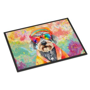 Schnauzer Hippie Dawg Doormat Non Slip Washable Low Pile 24H X 36W Indoor <b>Outdoor</b> Front <b>Door</b> <b>Mat</b> for Entryway - Product Image 1