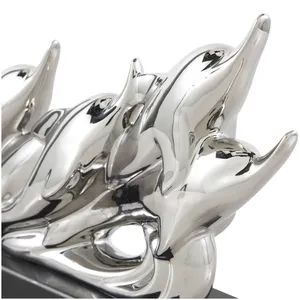 Fontaine à oiseaux en aluminium artisanal de qualité supérieure, décoration d'intérieur, sculpture moderne polie plaquée or - Product Image 2