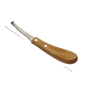 Cuchillo de herrador para pezuñas con hoja de acero inoxidable y mango de madera, tipo cuchillo de nudillos - Product Image 6