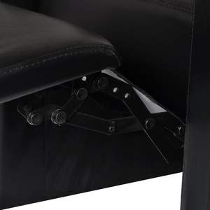 Sofá Reclinable de 2 Plazas en Cuero Artificial Negro con Estructura de Madera - Product Image 5