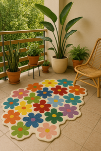 high quality rug premium quality soft wool multicolor flower orregular shape unique <b>carpet</b> for picnic - Product Image 1