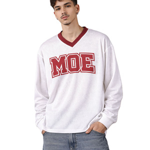 เสื้อเจอร์ซีย์อเมริกันฟุตบอลผู้ชายไซส์ใหญ่ ผ้าตาข่าย แขนยาว สตรีทแวร์ คอวี หมายเลขผู้เล่นแบบกำหนดเอง แฟชั่นเสื้อทีม - Product Image 4