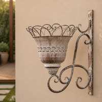Jardinière murale vintage en fer, pot de fleurs suspendu, rustique, durable, écologique, léger, personnalisable, pour jardin extérieur