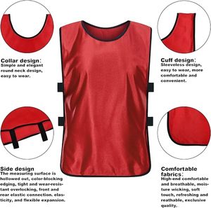 เสื้อกีฬาตาข่ายสีแดงสำหรับฝึกซ้อมฟุตบอล ระบายอากาศได้ดี แบบไม่มีแขน - Product Image 4