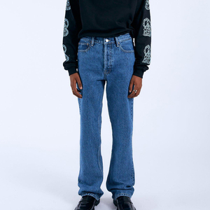 Pantalones Vaqueros Holgados Personalizados para Hombre, Cintura Alta, Pierna Recta, Denim Lavado a la Piedra, Transpirables, Estilo Cargo Urbano - Product Image 6