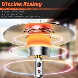 Calentador de Patio de Propano para Exteriores con Mesa y Ruedas, Calentador de Gas LP de Acero - Product Image 4