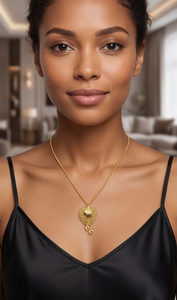 DIVYORO GOLD FILIGREE HEART PENDANT <b>CHAIN</b> - Product Image 3